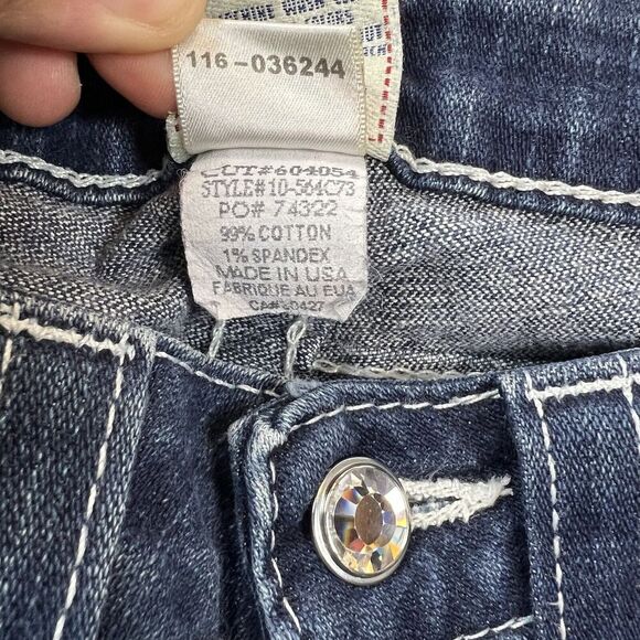 True Religion‎ Becky Women's Jeans Denim Flap Pocket White Boot Cut size 27 USA - Picture 10 of 16